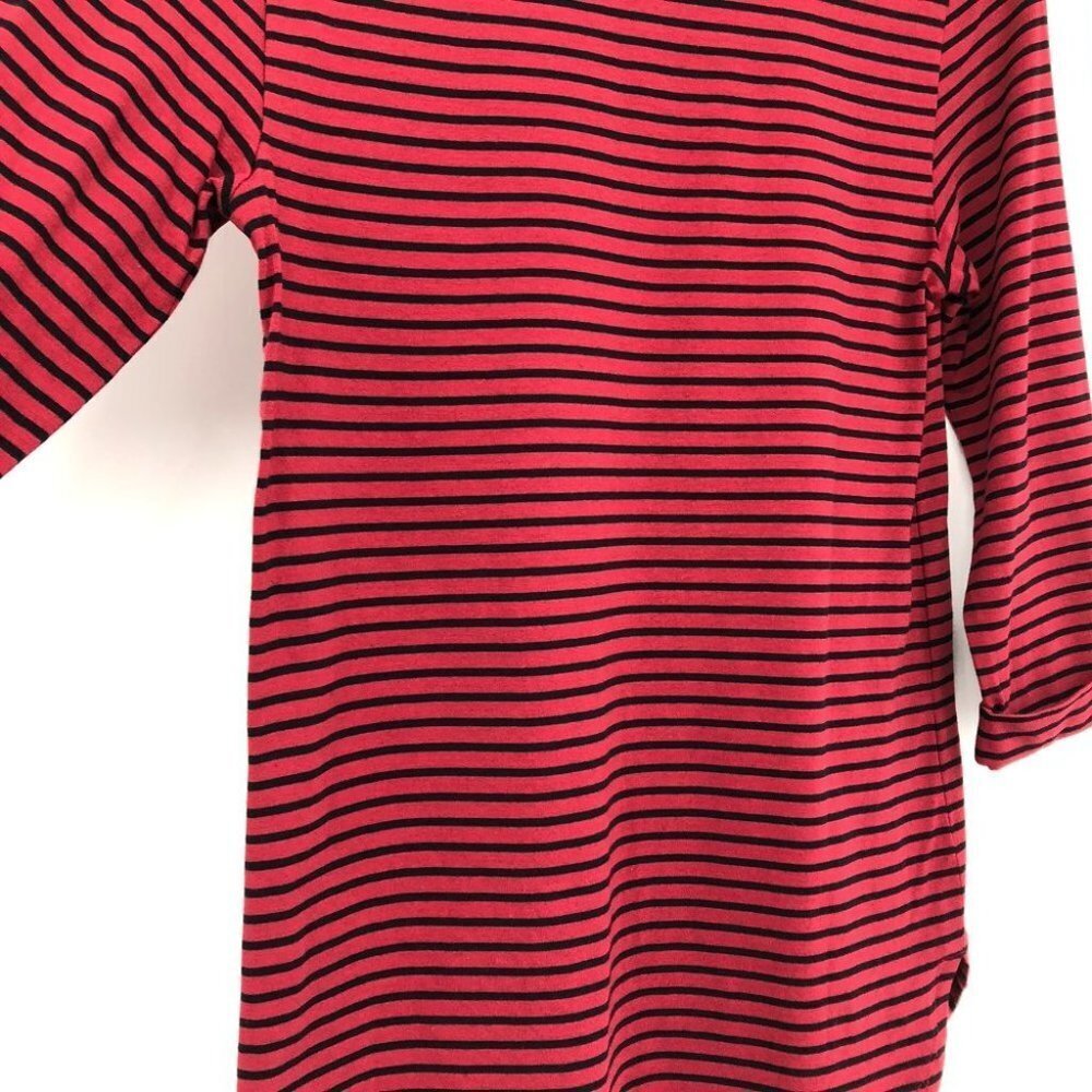 NWT- Reitman's Red & Black Striped 3/4 Sleeve T  shirt XS - Picture 10 of 16